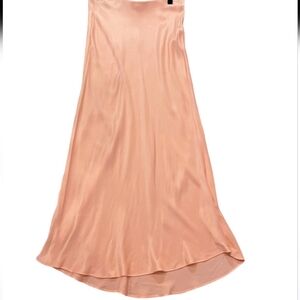 Zara Blogger Favorite Peach Satin Effect Midi slip skirt